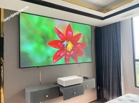 Combo máy chiếu laser 4K siêu gần LG + màn quang học 120 inch